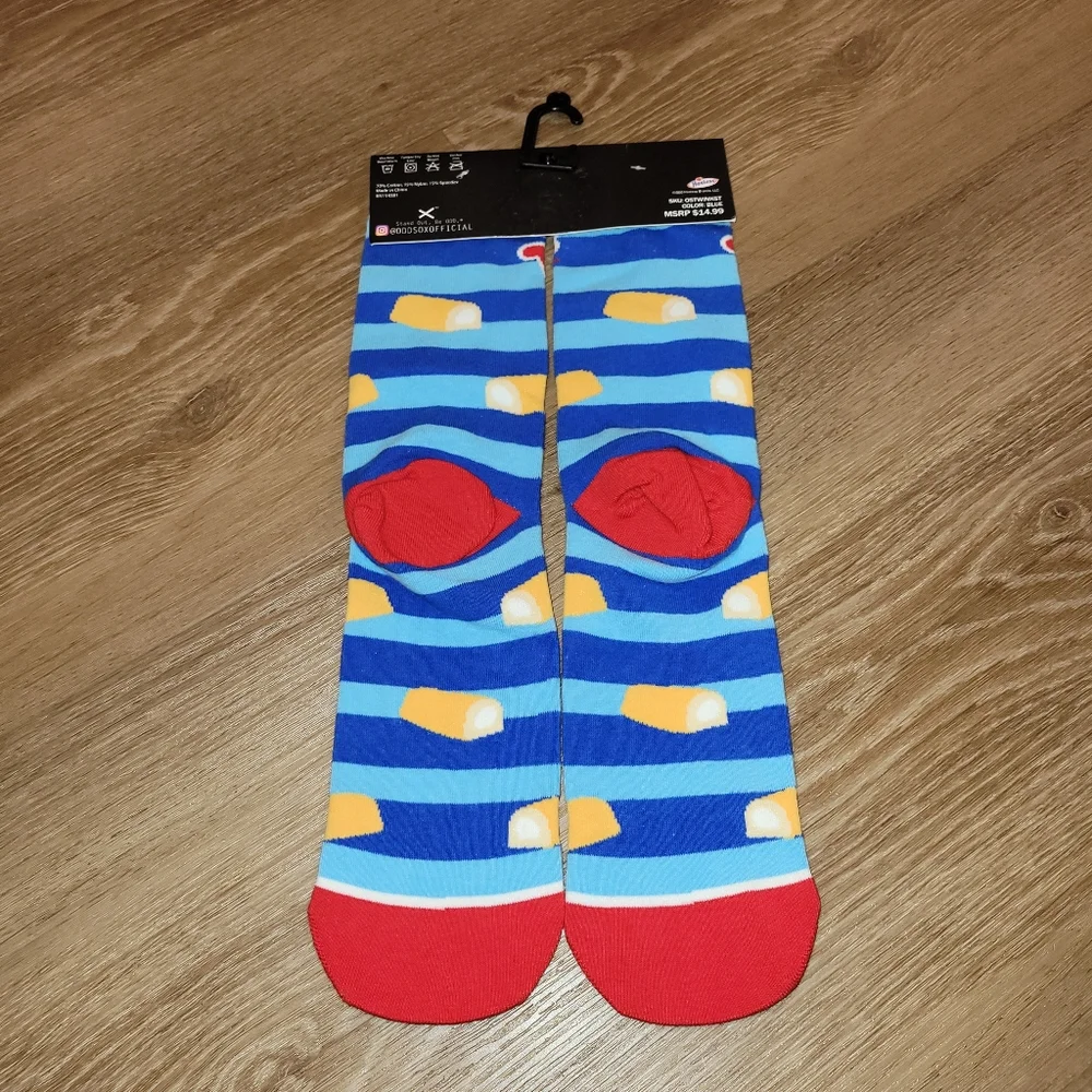 Odd Sox Knits Striped Twinkies Hotsess Cotton Blend Crew Socks Men's 6-13 New